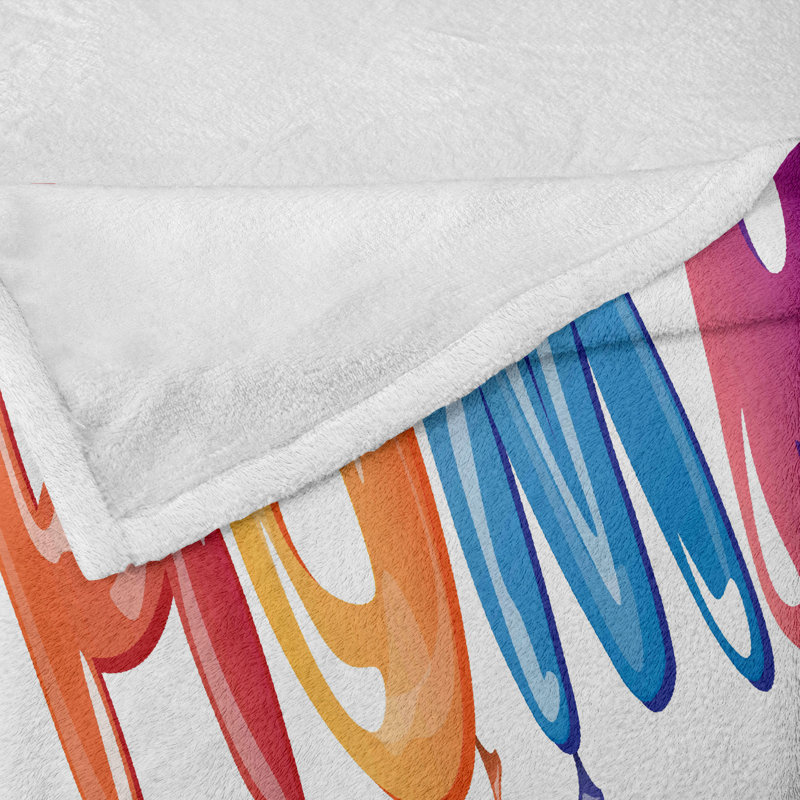 Ambesonne Thomas Fleece Throw Blanket Colorful Party Background 70"x90" Multicolor