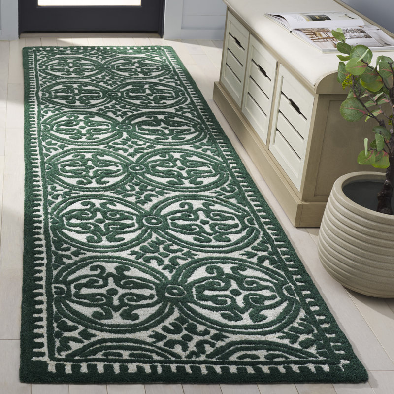 Cambridge 123 Hand Tufted Wool Geometric Rug, Runner 2'6" x 8'