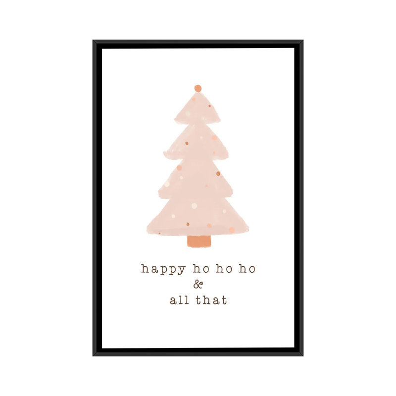 « Happy Ho Ho Ho » par Orara studio, reproduction d’art, H 48 po x l 32 po x P 1,5 po, Toile avec cadre noir, Pas de tapis