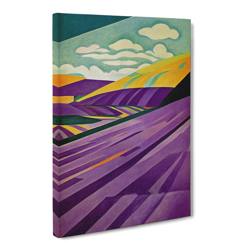 Lavender Field Abstract - Wrapped Canvas, 76cm H x 50cm W x 3cm D
