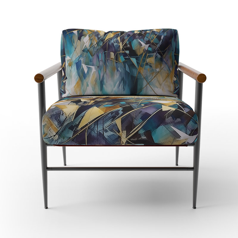 Fauteuil d'appoint rembourré Golden Explosion Triangles III, Noir
