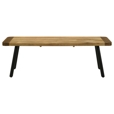 Bonitta Natural Mango and Black Rectangular Dining Bench by Millwood Pines