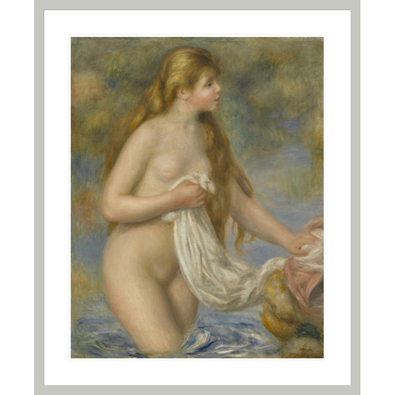 Baigneuse aux cheveux longs Pierre-Auguste Renoir, 40,55 po H x 33,5 po L