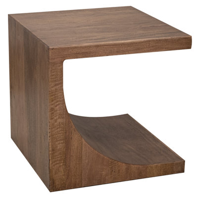Khristen Solid Wood Floor Shelf End Table by Loon Peak