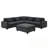 U-Shaped Chenille Sectional Sofa With Ottoman, Hidden Armrest Storage And Cup Holders-2054844872