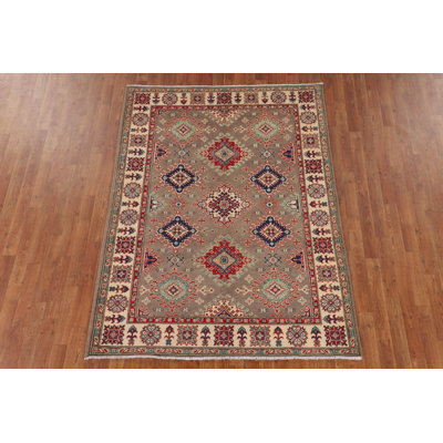 Geometric Kazak Oriental Accent Rug 5