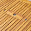 Table de salle à manger extensible en bois d'acacia massif avec plateau à lattes et trou pour parasol Myren-1108255010