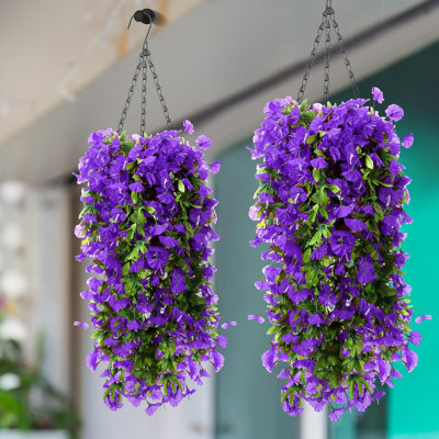 2 Set Artificial Hanging Flower Basket