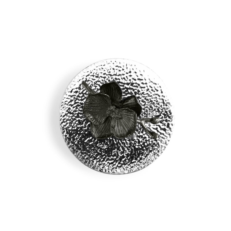 Orchid Kitchen Canister, Black, 8.5" H x 5.5" W x 5.5" D
