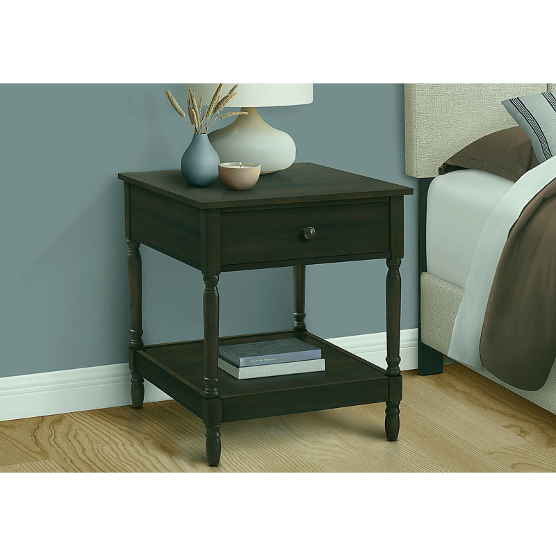 Table de bout décorative, double pont, table de bout, table de chevet, carré, chambre à coucher, éclairage