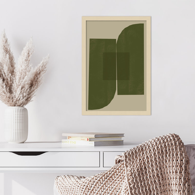 "Percey Green Composition 2" par le studio MIUUS, reproduction d'art encadrée en bois, Brun, H 21 po x l 15 po