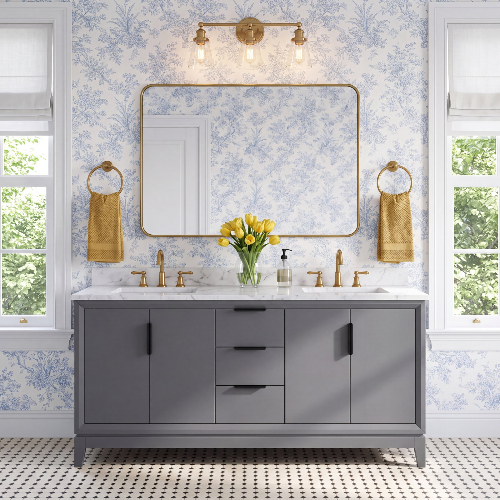 Belmar 72'' Double Bathroom Vanity, Cashmere Gray