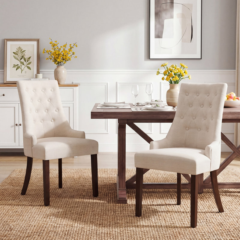 Chaise d'appoint rembourrée Amelia, Natté beige