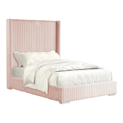 Bertogne Tall Wingback Headboard Upholstered Bed