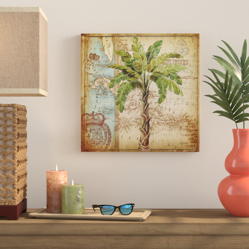 «Sely Antique Palm Tree» par Tre Sorelle Studios, impression sur toile carrée, H 12 po x l 12 po