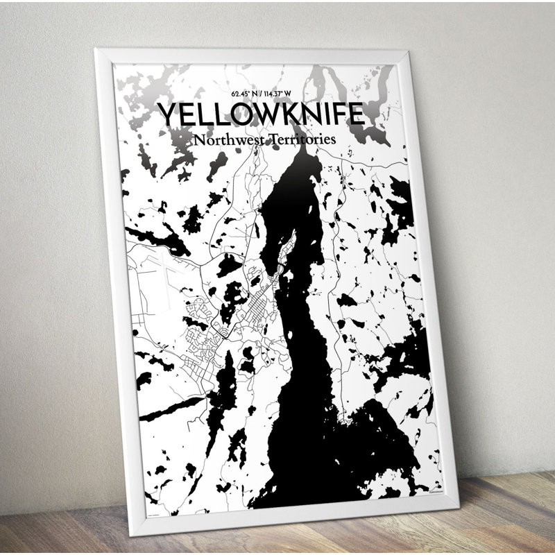 Yellowknife City Map - No Frame Print, 43.2cm H x 27.9cm W x 0.1cm D