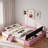 Upholstered Daybed With Stairs And Gas Lift Storage Ottoman-252578162-252578125