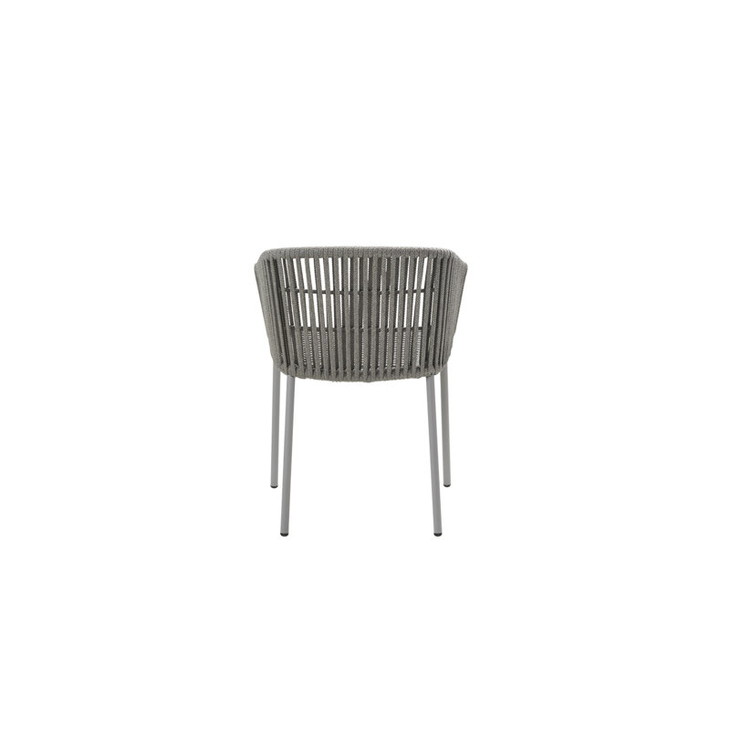 Moments Stacking Patio Dining Armchair with Cushion, Gray