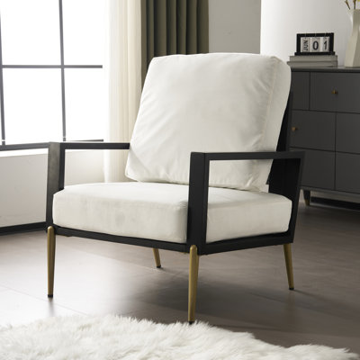 Chaise chic blanche avec revêtement en velours et fauteuil réglable avec structure en bois d'hévéa