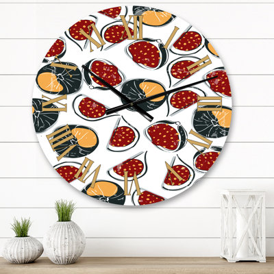 Fruit And Leaves Minimalism II Wall Clock