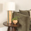 Multicolor Stripe Stoneware Table Lamp With Linen Shade