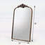 Miroir mural antique français arqué 24 po x 36 po, noir et doré pour chambre à coucher et vestibule élégants