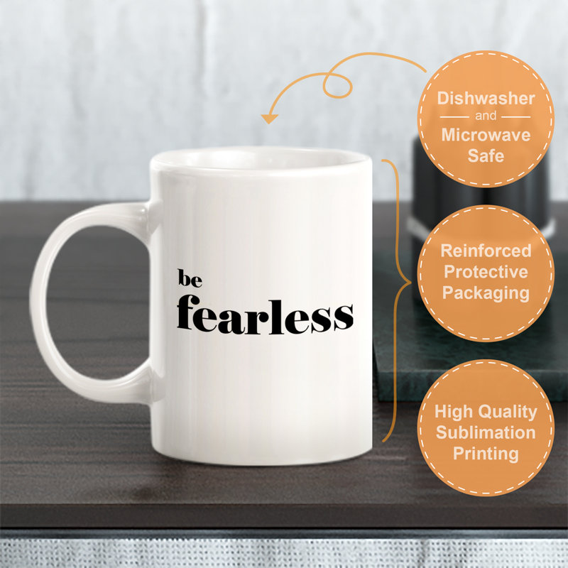 Tasse à café Be Fearless, Ensemble de verres à lait, Céramique