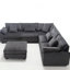 Canapé modulaire Living, canapé modulaire en velours côtelé gris foncé surdimensionné avec revêtement, siège profond rembourré confortable pour la chambre, gris, pied carré solide en plastique-1241513700