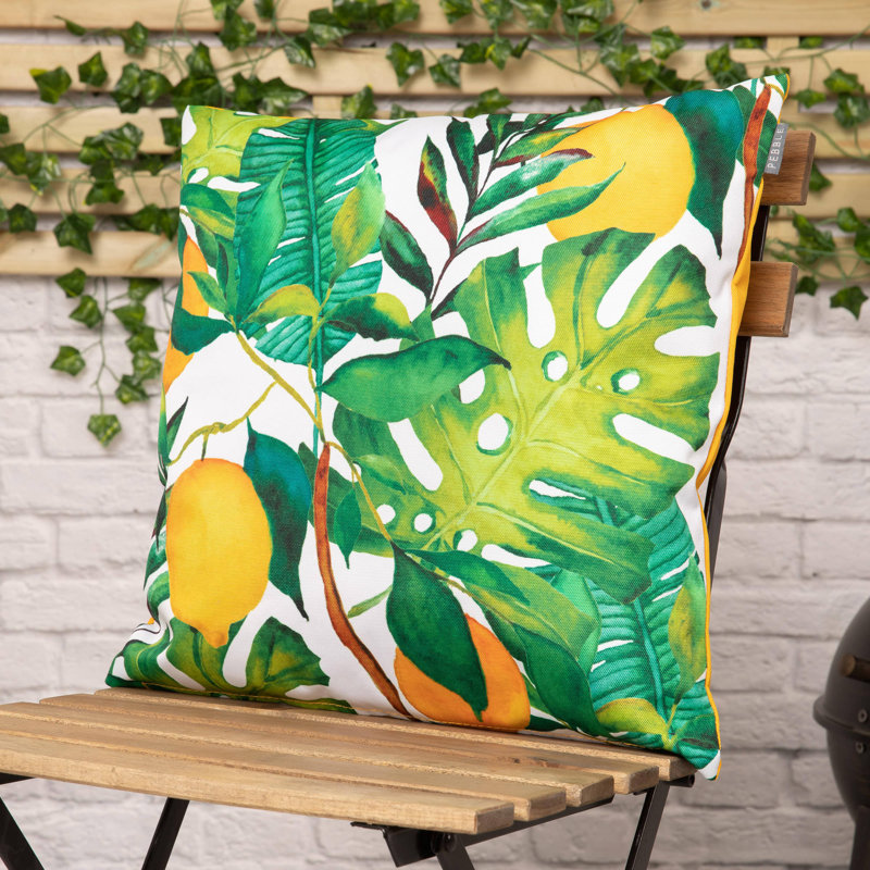 icon Indoor and Outdoor Waterproof Filled Cushion Set of 4 Lemon Leaf