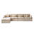 Slipcovered Upholstered Modular Sofa With Ottoman-112680361-110374988