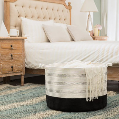 Hand Woven Fabric Laundry Basket