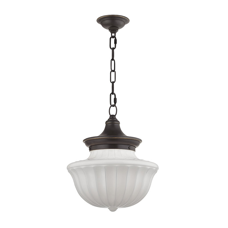 Maisie Single Light Glass Pendant, Old Bronze, 65.25" H x 9" W