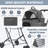 Double Pet Stroller for 2 Dogs or Cats w/ 2 Detachable Carriers Safety Belt Gray-117279813
