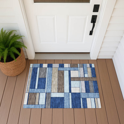 Tapis géométrique intérieur / extérieur lavable à la machine Chantille ACN2834