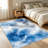 Blue Grey Marble Texture carpet-easy to clean, machine-washable, soft and comfortable; suitable for door mats, kitchens, living rooms, bedrooms, corridors, and laundry areas. Easy to clean, durable carpet for home decoration.-95455413