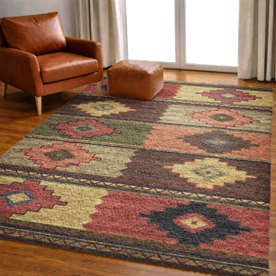 Tapis aztèque ADS176 de qualité supérieure lavable à la machine Dream Shag