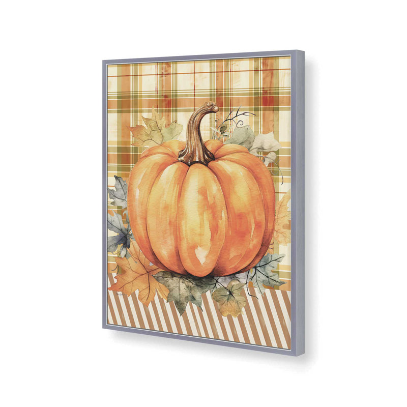 «Fall Pumpkin» par Nicole DeCamp, reproduction d'art, 18 W x 24 H, Silver, Framed Print