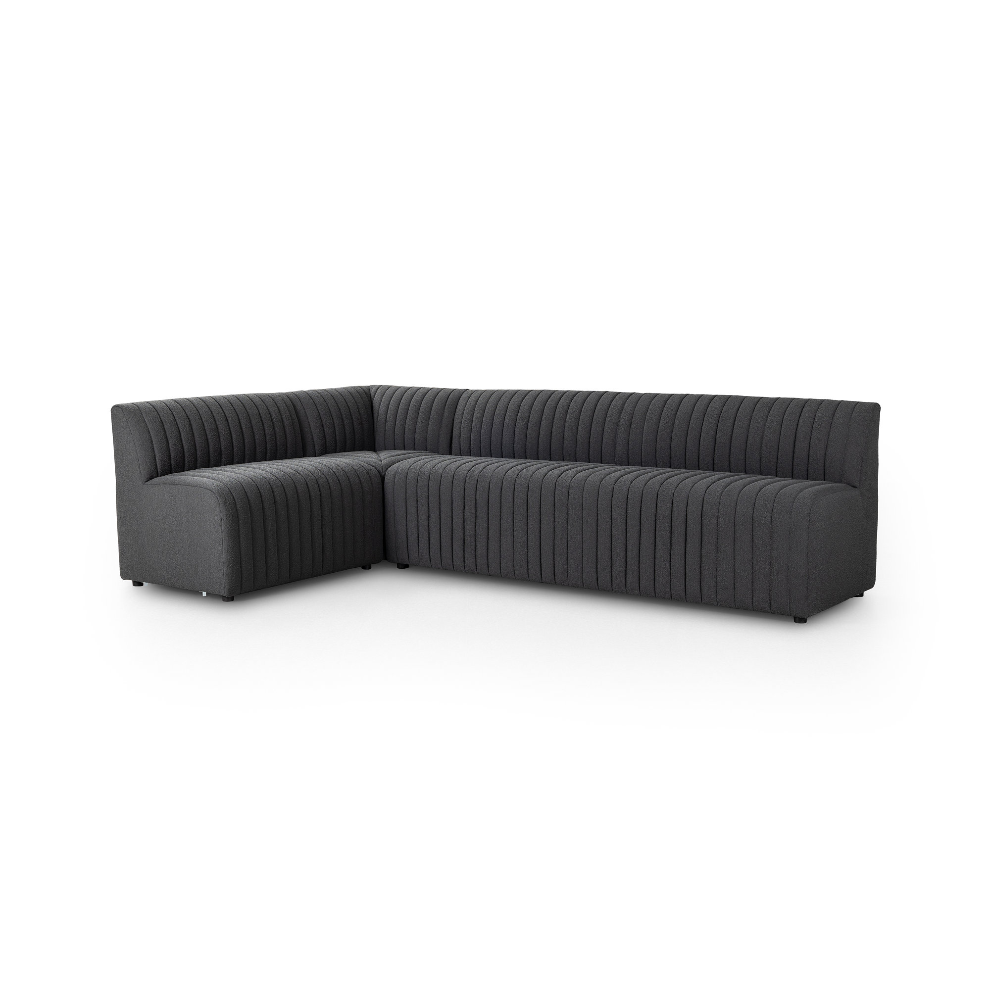 Brandt Modular Upholstered L-Sectional, 31.5" H x 110" W x 66.5" D, Charcoal Polyester