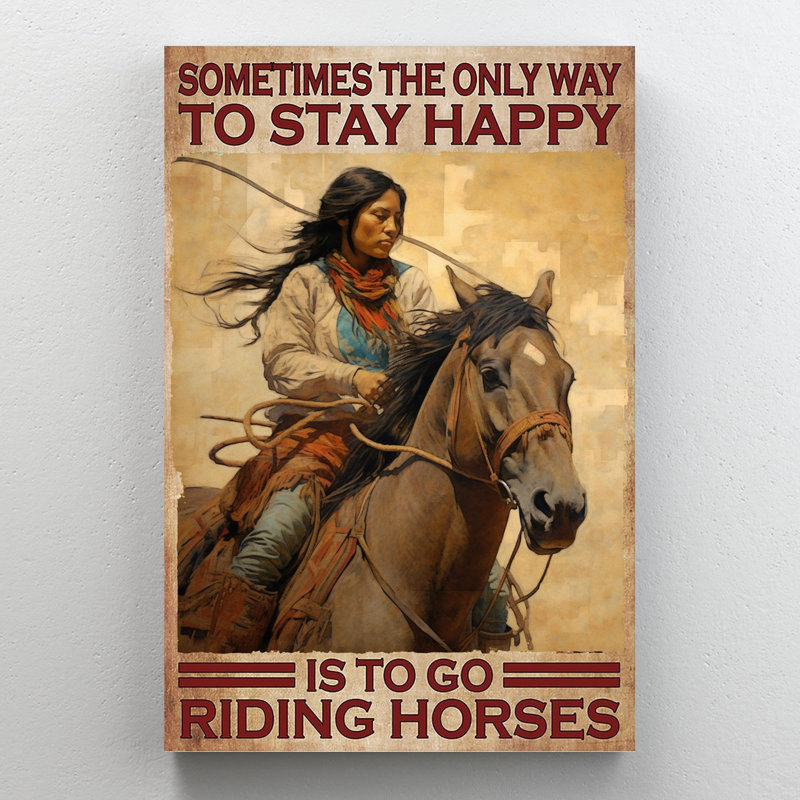 To Go Riding Horses, impression sur toile, H 14 po x l 11 po x P 1,25 po