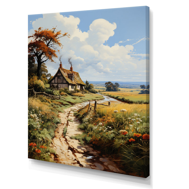 Battell England Winding Pathwayengland Landscape, reproduction d'art sur toile, H 32 po x l 16 po x P 1 po, Toile tendue