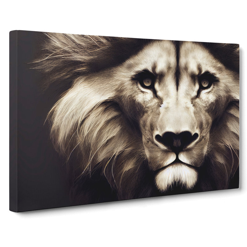 Tantalising Lion - Wrapped Canvas, 50cm H x 76cm W x 3cm D