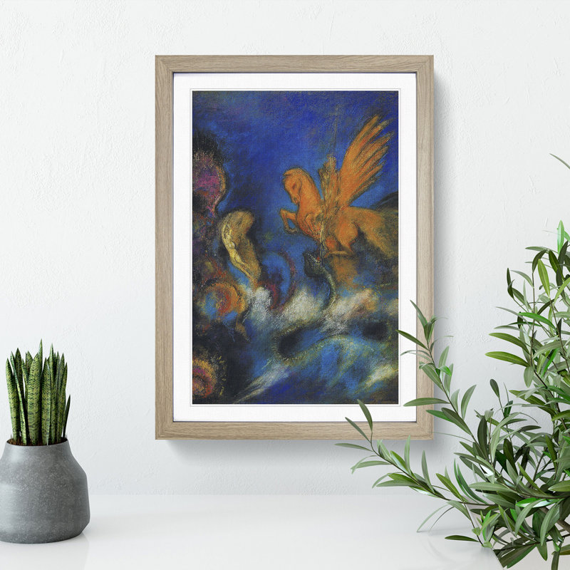 The Lighter of Dreams by Odilon Redon - Picture Frame Painting, 48cm H x 36cm W x 2cm D, Oak