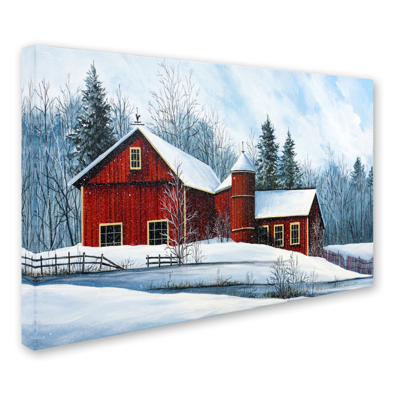 « red grange winter », reproduction sur toile tendue, 16 po x 24 po