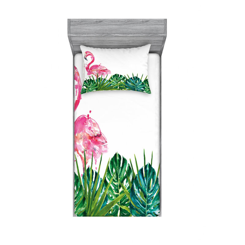 Ensemble de draps Exotic Nature, Ensemble de draps pour lit simple avec drap-housse