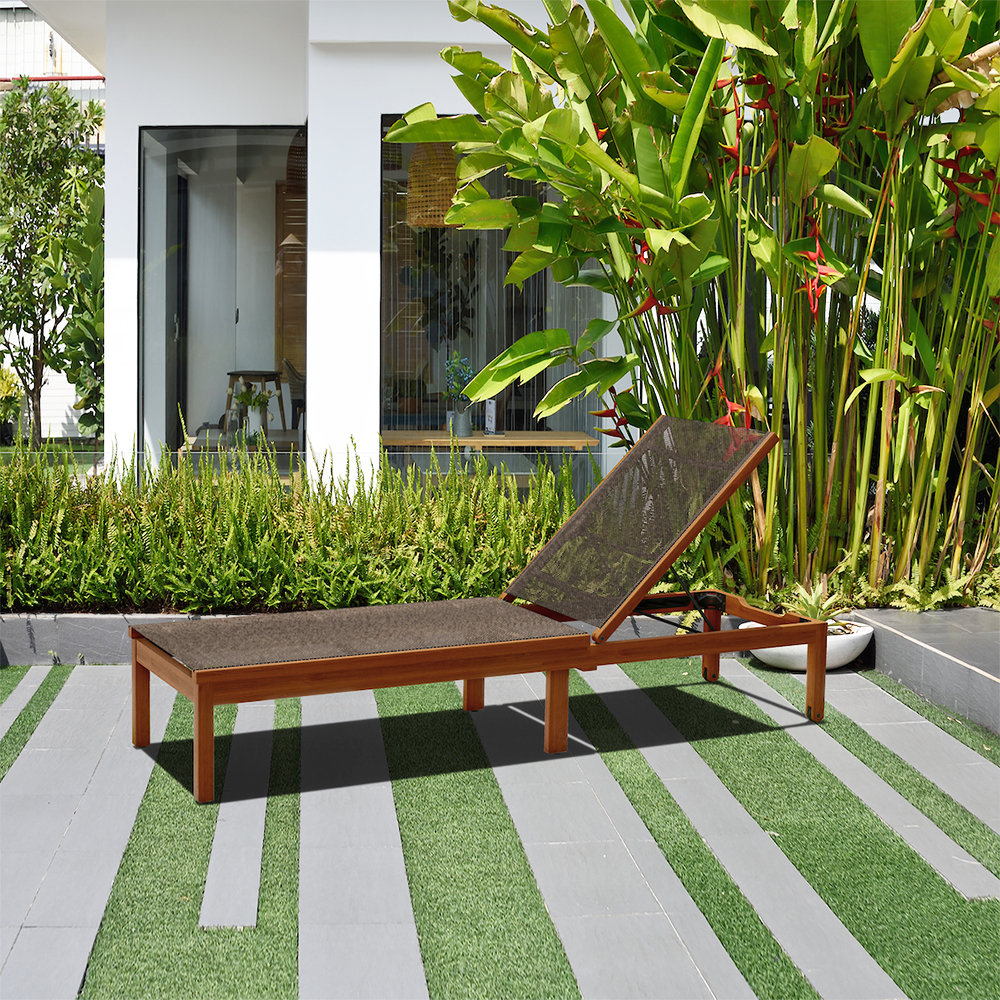 Medrano 23.5'' Outdoor Aluminum Chaise Lounge, Brown