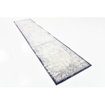 Beige oriental/Tapis décoratif bleu Bellona