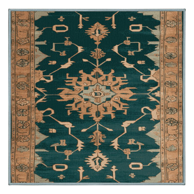 Tapis bleu lavé à la machine