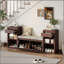 Banc de rangement tout-en-un avec coussin, compartiments, tiroirs et tablettes ouvertes, banc de rangement pour couloir, vestibule, salon (espresso)-129931427