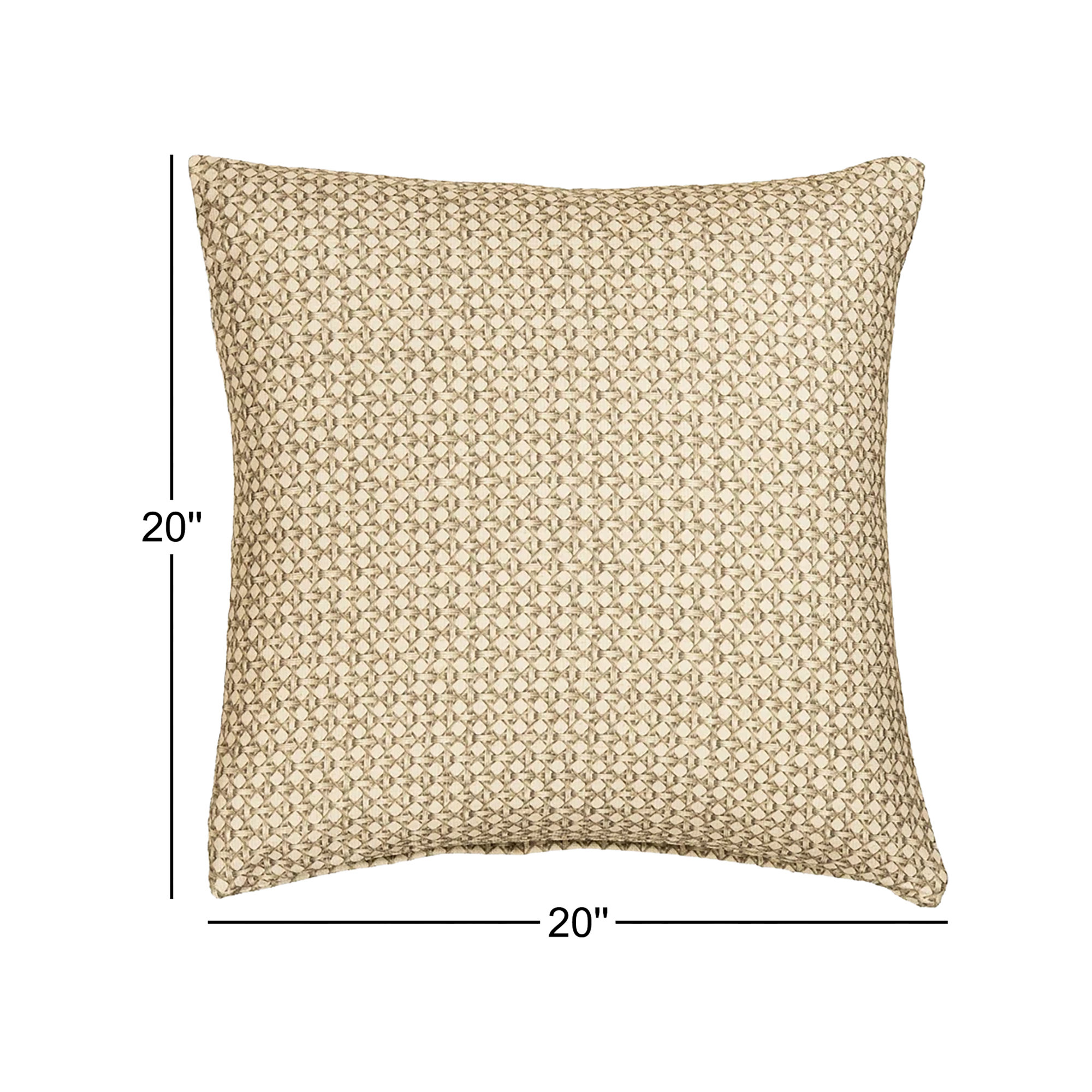 Wicker Weave Moss Throw Pillow, Square 20", Polyester