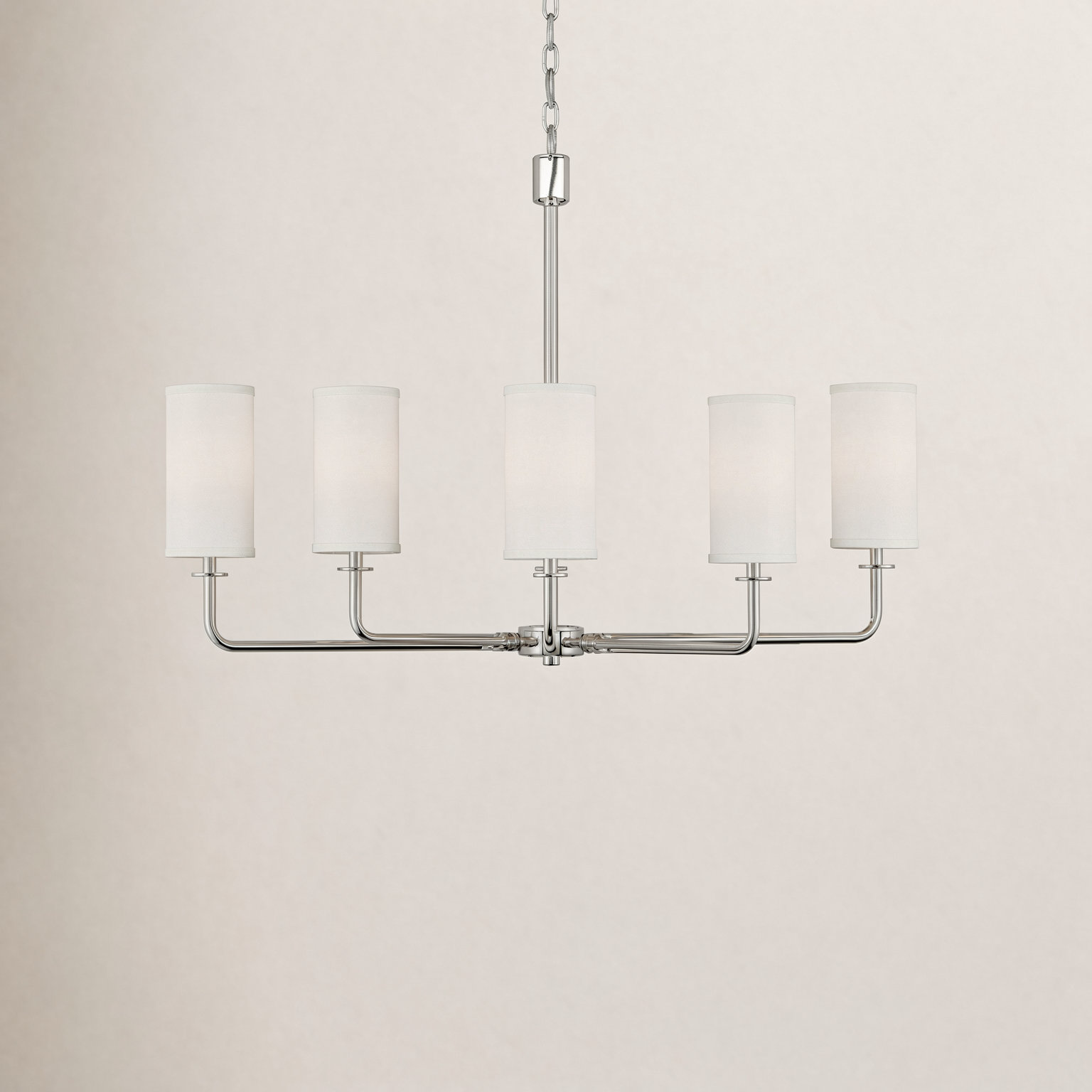 6 - Light Dimmable Chandelier, Nickel